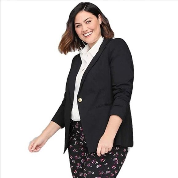 ✨HP✨Lane Bryant “the Bryant” Black Blazer✨ - Picture 1 of 8